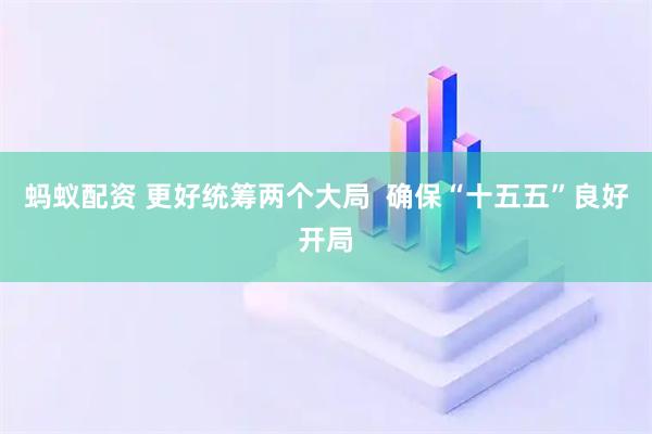蚂蚁配资 更好统筹两个大局  确保“十五五”良好开局